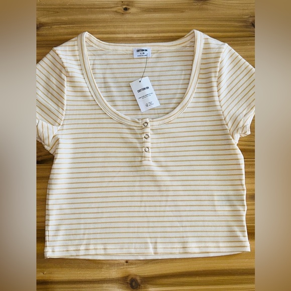 NEW Cotton On Willa Waffle Shirt Sleeve Henley Women’s size Large NWT - Picture 15 of 15